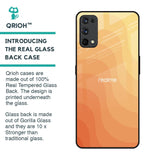 Orange Curve Pattern Glass Case for Realme 7 Pro