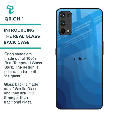 Blue Wave Abstract Glass Case for Realme 7 Pro