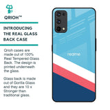 Pink & White Stripes Glass Case For Realme 7 Pro