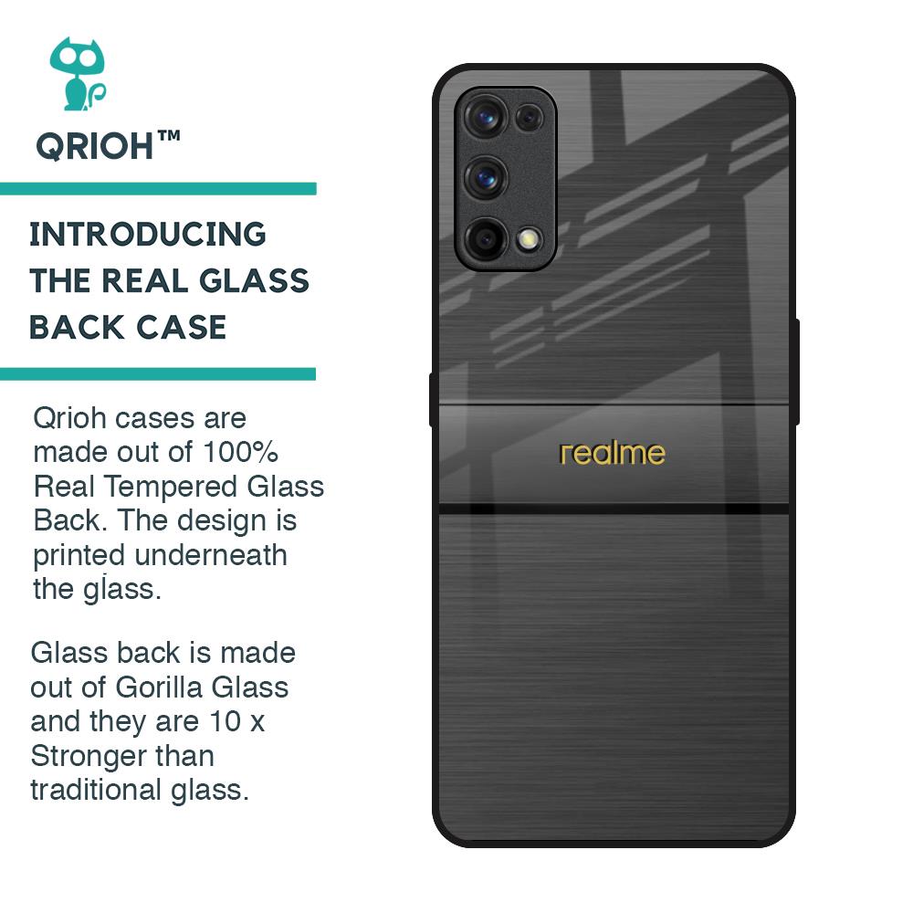 Grey Metallic Glass Case For Realme 7 Pro