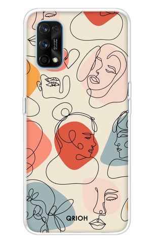 Abstract Faces Realme 7 Pro Back Cover