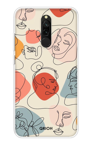 Abstract Faces Redmi 8 Back Cover