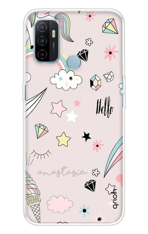 Unicorn Doodle Oppo A53 Back Cover