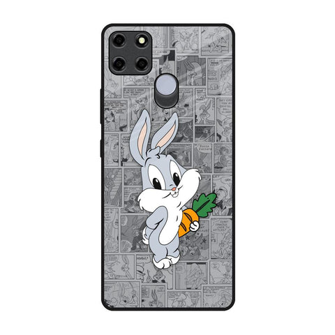 Cute Baby Bunny Realme C12 Glass Back Cover Online