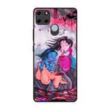 Radha Krishna Art Realme C12 Glass Back Cover Online