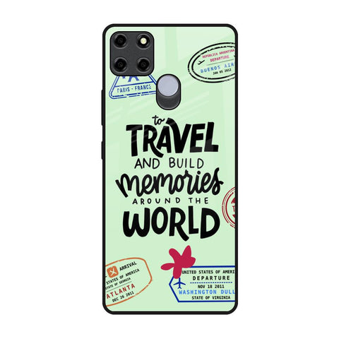 Travel Stamps Realme C12 Glass Back Cover Online