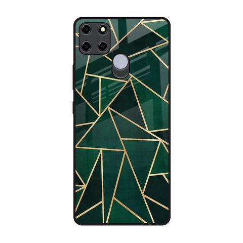 Abstract Green Realme C12 Glass Back Cover Online
