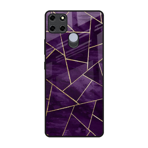 Geometric Purple Realme C12 Glass Back Cover Online