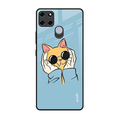 Adorable Cute Kitty Realme C12 Glass Back Cover Online