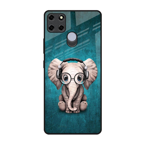 Adorable Baby Elephant Realme C12 Glass Back Cover Online