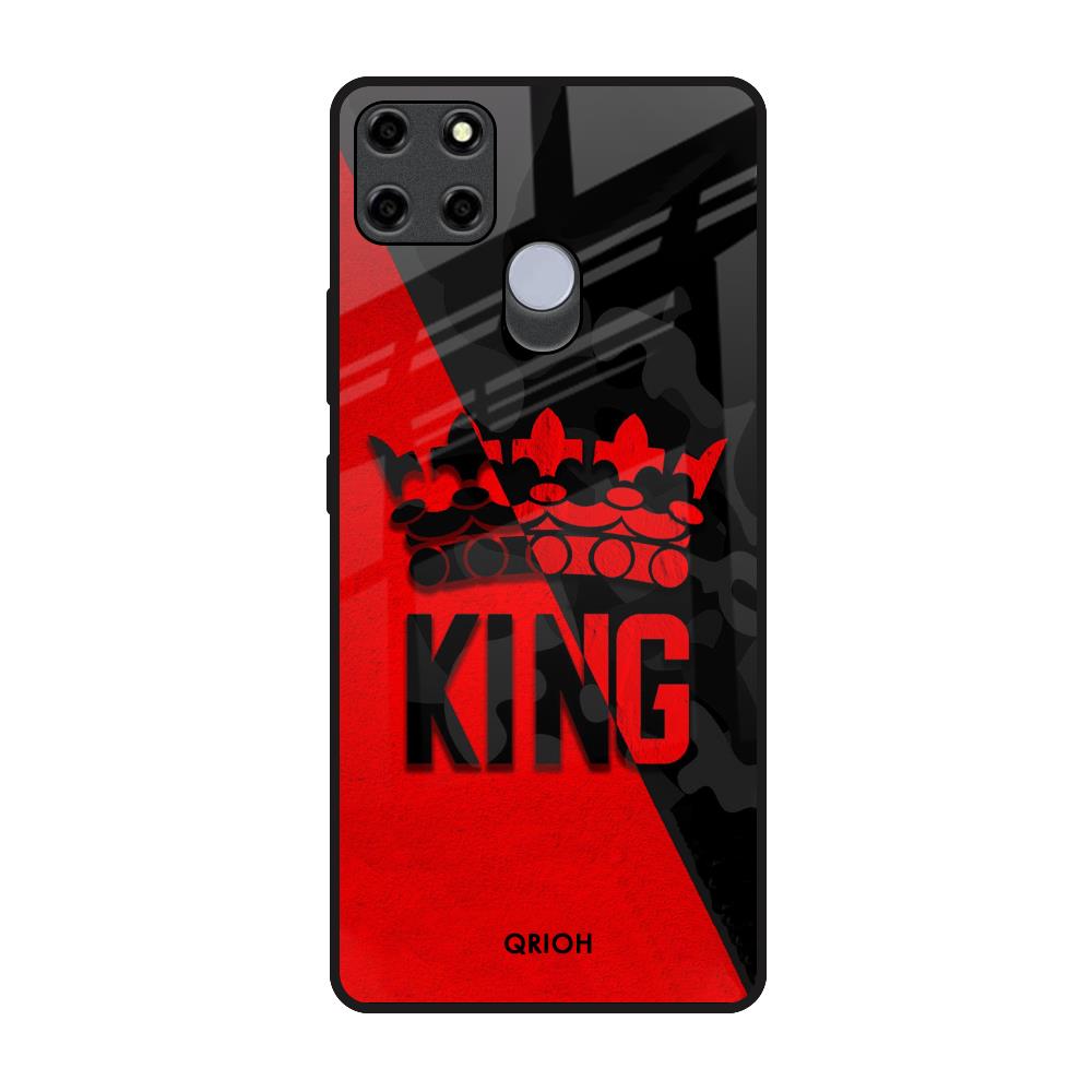 I Am A King Realme C12 Glass Back Cover Online