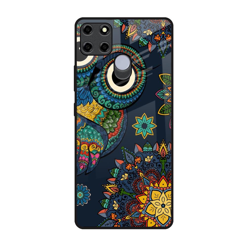 Owl Art Realme C12 Glass Back Cover Online