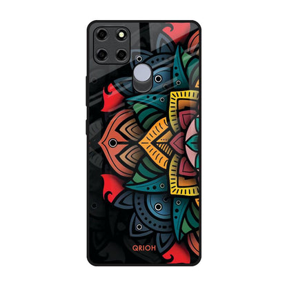 Retro Gorgeous Flower Realme C12 Glass Back Cover Online