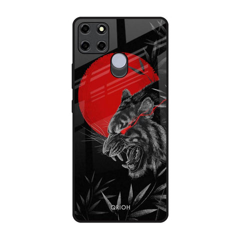 Red Moon Tiger Realme C12 Glass Back Cover Online