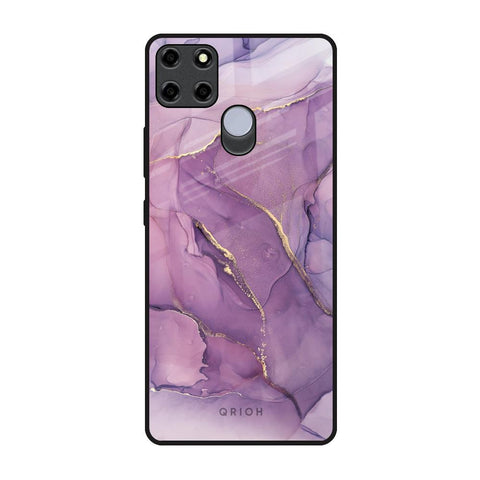 Purple Gold Marble Realme C12 Glass Back Cover Online