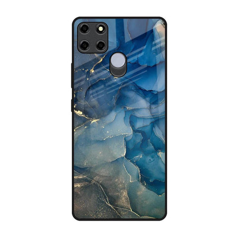 Blue Cool Marble Realme C12 Glass Back Cover Online