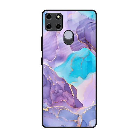 Alcohol ink Marble Realme C12 Glass Back Cover Online