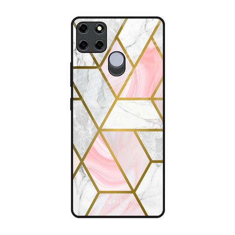 Geometrical Marble Realme C12 Glass Back Cover Online