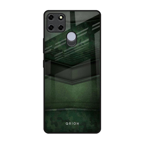 Green Leather Realme C12 Glass Back Cover Online