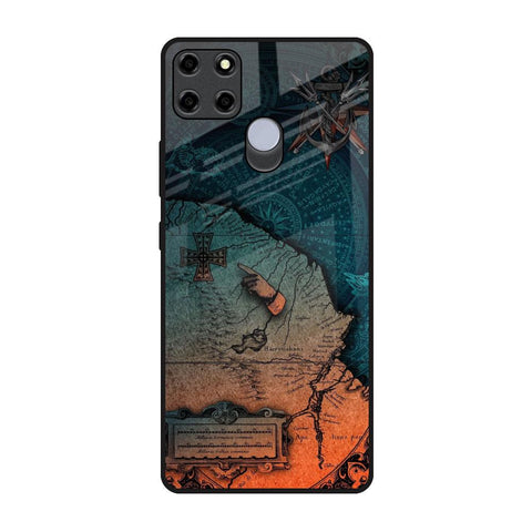 Geographical Map Realme C12 Glass Back Cover Online