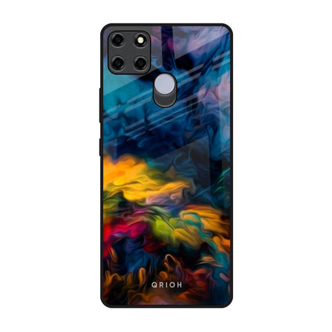 Multicolor Oil Painting Realme C12 Glass Back Cover Online