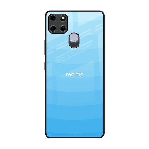 Wavy Blue Pattern Realme C12 Glass Back Cover Online