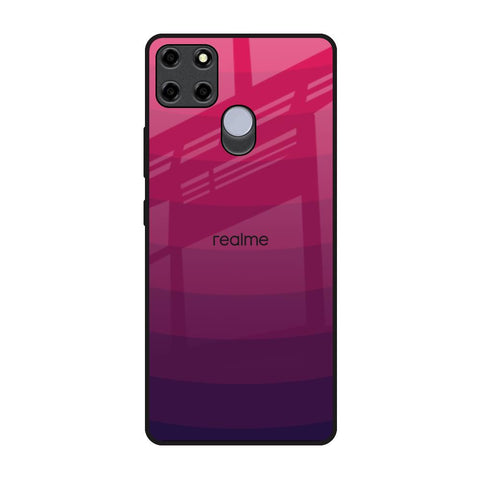 Wavy Pink Pattern Realme C12 Glass Back Cover Online
