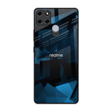 Polygonal Blue Box Realme C12 Glass Back Cover Online