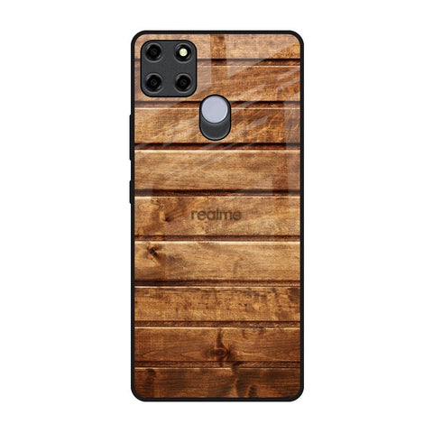 Wooden Planks Realme C12 Glass Back Cover Online