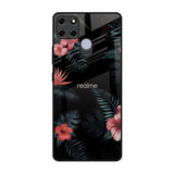 Tropical Art Flower Realme C12 Glass Back Cover Online