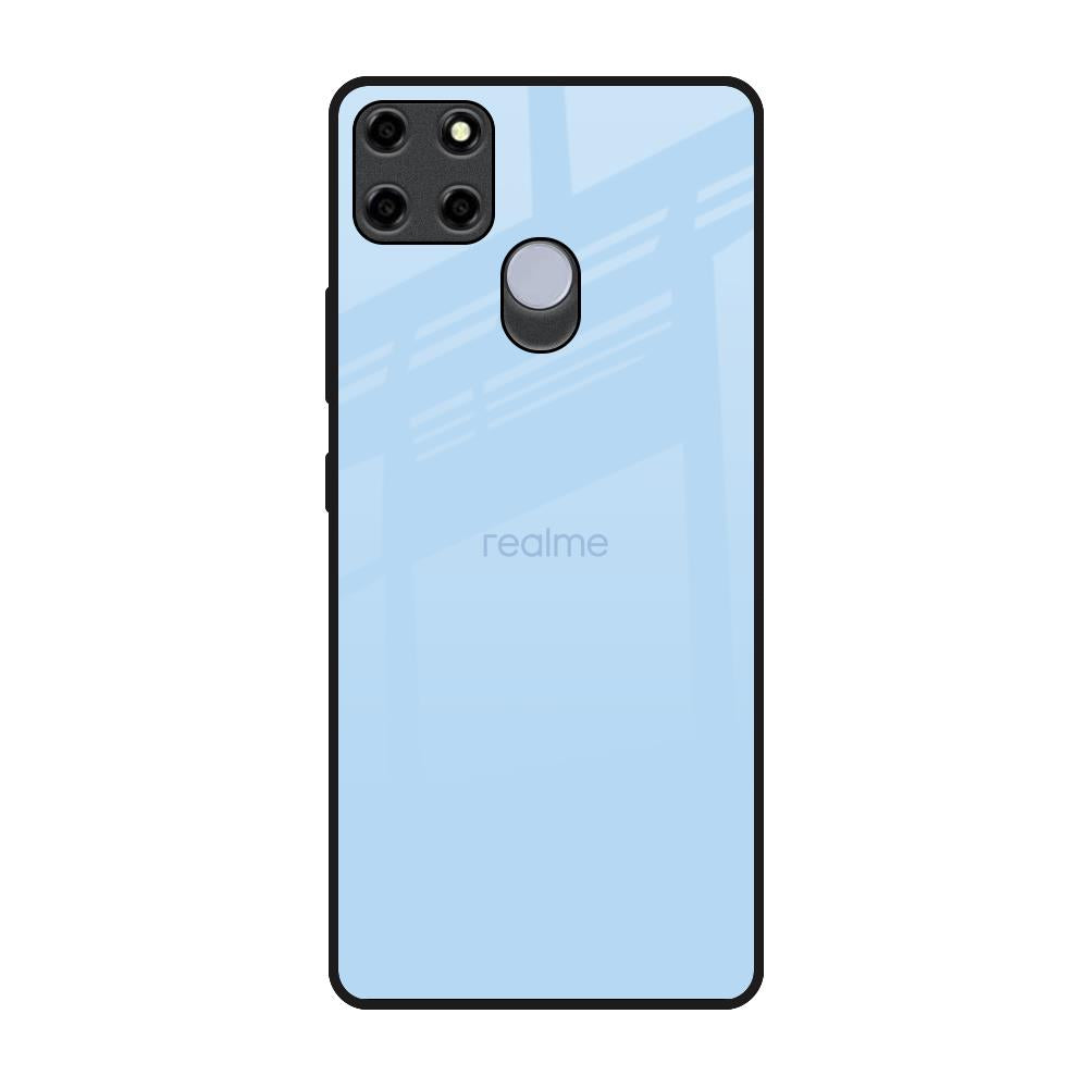 Pastel Sky Blue Realme C12 Glass Back Cover Online