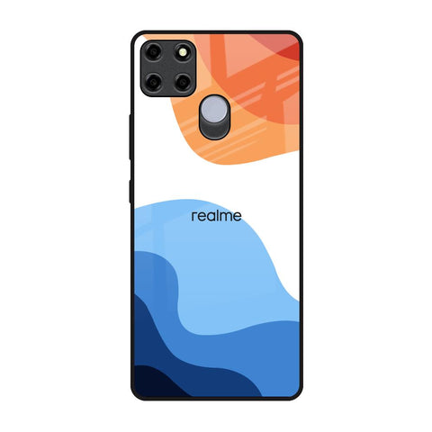 Wavy Color Pattern Realme C12 Glass Back Cover Online