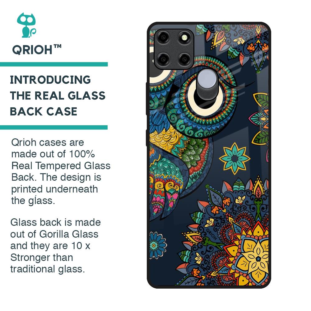 Owl Art Glass Case for Realme C12
