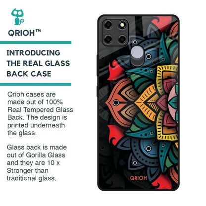 Retro Gorgeous Flower Glass Case for Realme C12
