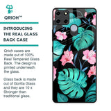 Tropical Leaves & Pink Flowers Glass Case for Realme C12
