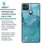 Blue Golden Glitter Glass Case for Realme C12
