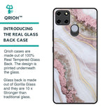 Pink & Gold Gllitter Marble Glass Case for Realme C12