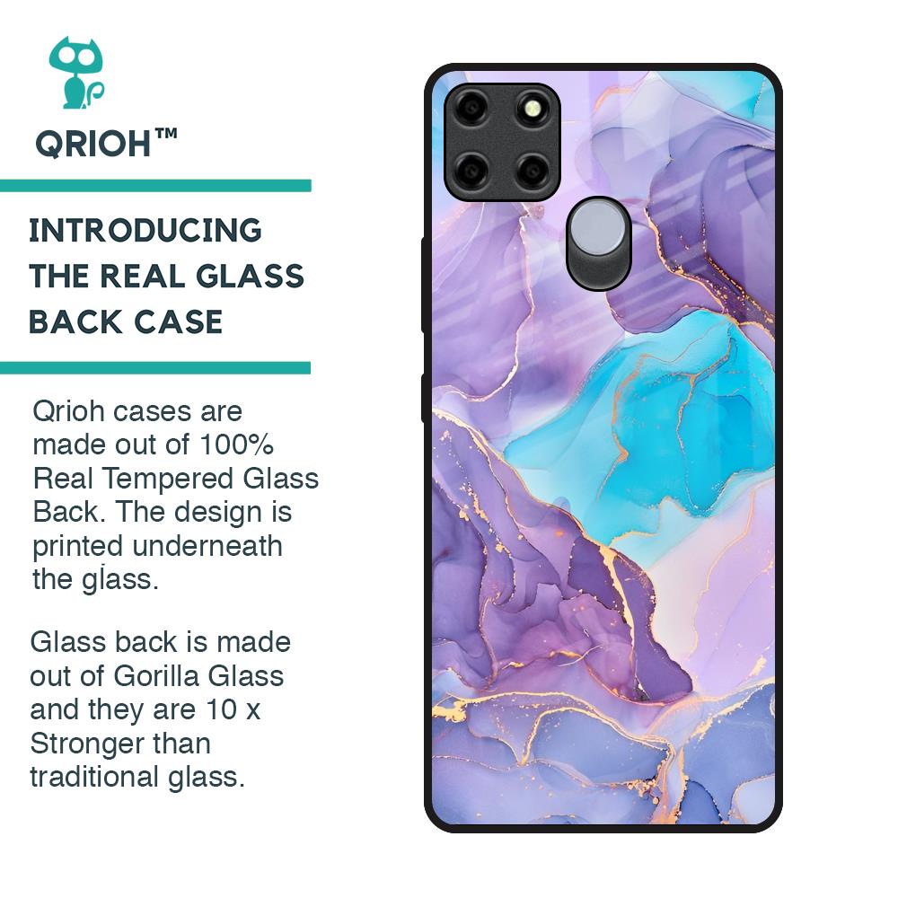 Alcohol ink Marble Glass Case for Realme C12