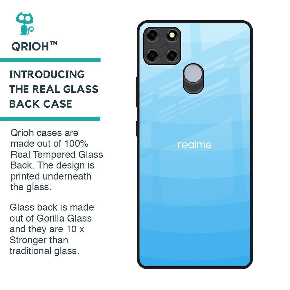 Wavy Blue Pattern Glass Case for Realme C12