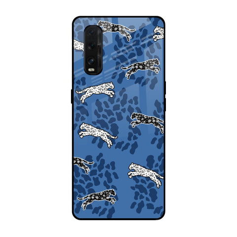 Blue Cheetah Oppo Find X2 Glass Back Cover Online