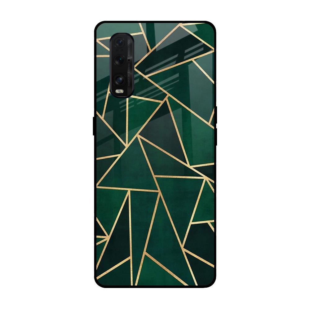 Abstract Green Oppo Find X2 Glass Back Cover Online