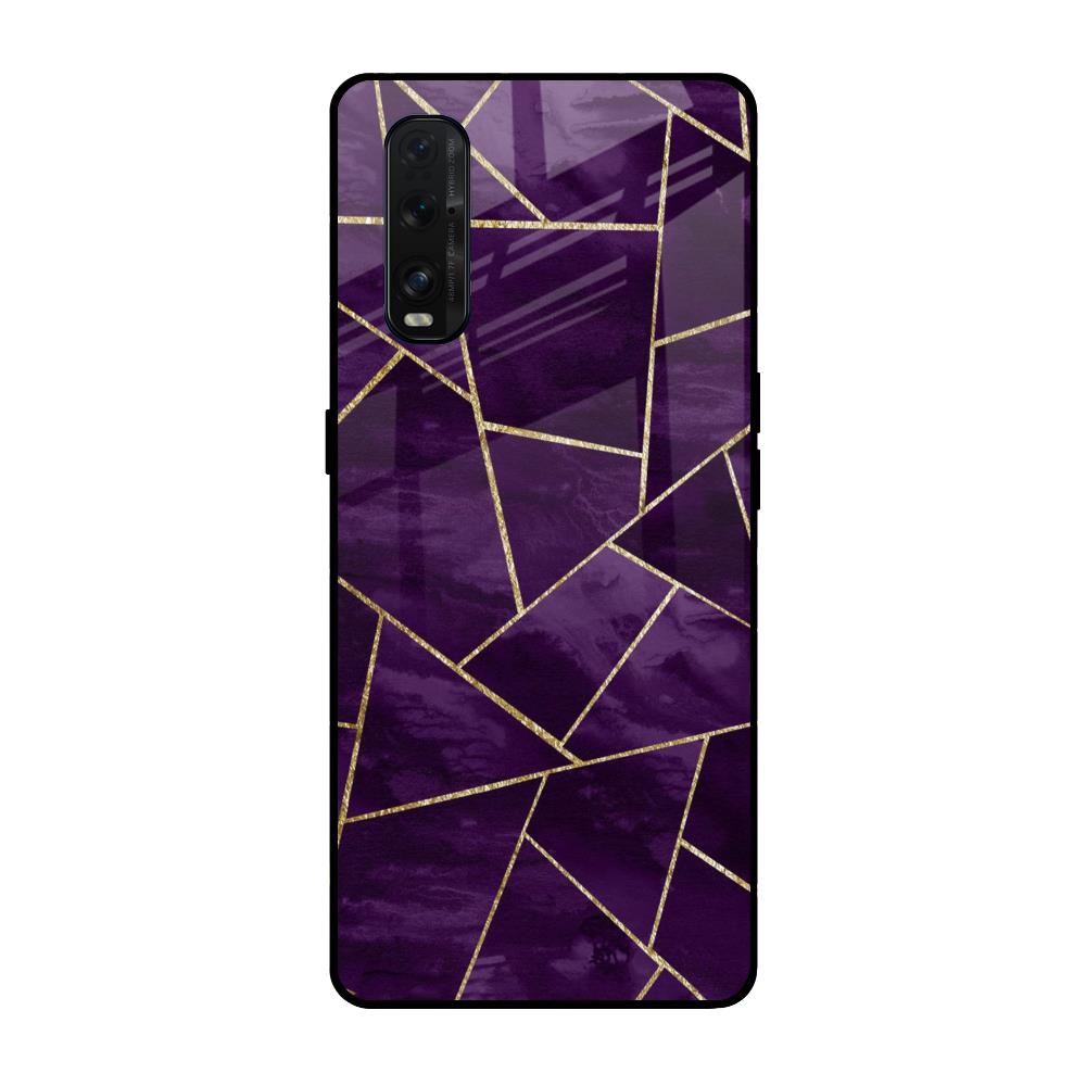 Geometric Purple Oppo Find X2 Glass Back Cover Online