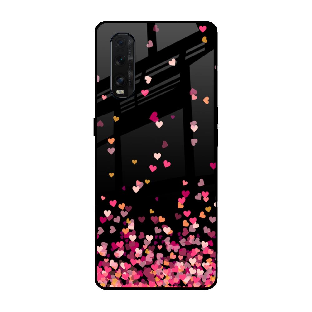 Heart Rain Fall Oppo Find X2 Glass Back Cover Online