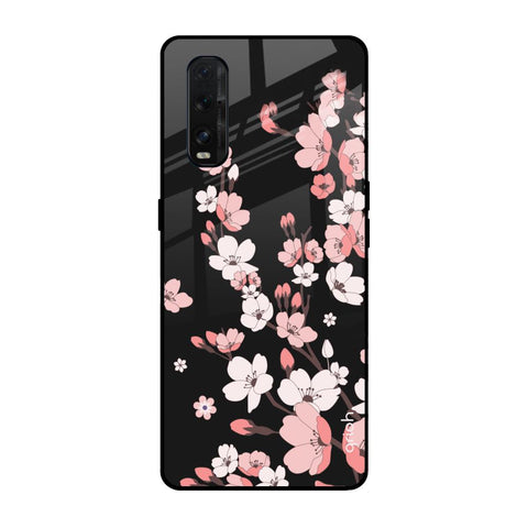 Black Cherry Blossom Oppo Find X2 Glass Back Cover Online