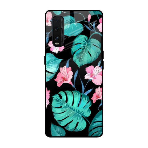 Tropical Leaves & Pink Flowers Oppo Find X2 Glass Back Cover Online
