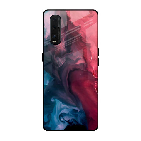 Blue & Red Smoke Oppo Find X2 Glass Back Cover Online