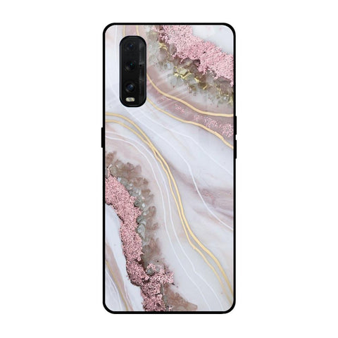 Pink & Gold Gllitter Marble Oppo Find X2 Glass Back Cover Online