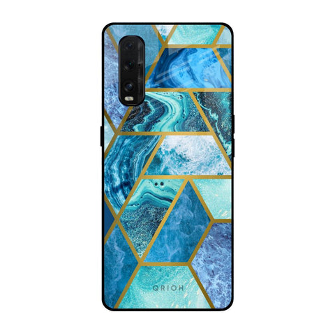 Turquoise Geometrical Marble Oppo Find X2 Glass Back Cover Online