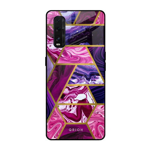 Electroplated Geometric Marble Oppo Find X2 Glass Back Cover Online
