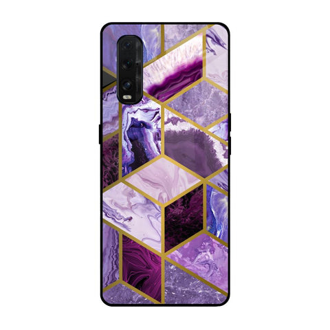 Purple Rhombus Marble Oppo Find X2 Glass Back Cover Online